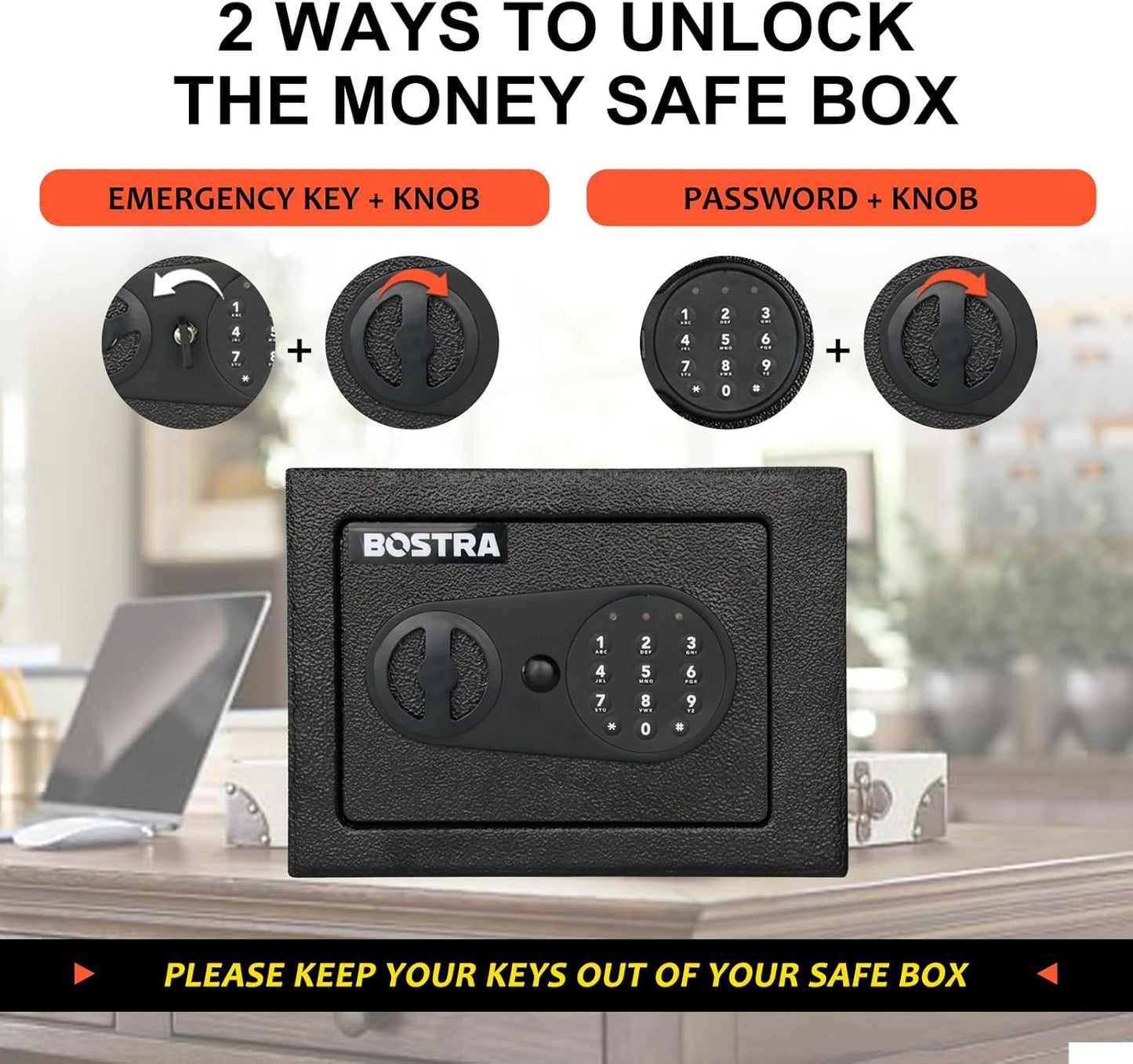 Mini Security Safe Box – Digital Lock Safe for Cash, Jewelry & Documents for Home, Office & Dorm Use
