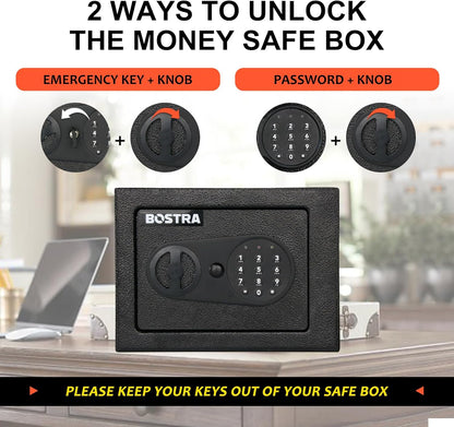 Mini Security Safe Box – Digital Lock Safe for Cash, Jewelry & Documents for Home, Office & Dorm Use