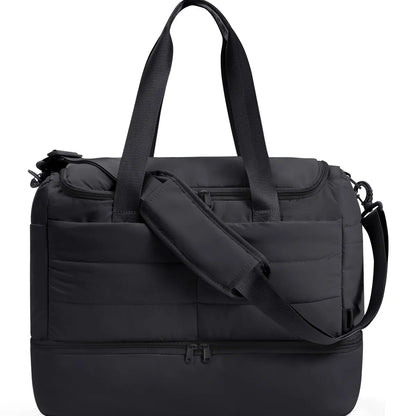 Personal Item Bag for Spirit Airlines,18x14x8 Inch Lightweight Puffer Weekender Duffle Bag for Women, with Shoe Compartment and TSA-Approved Toiletry Bag, Carry-On Travel