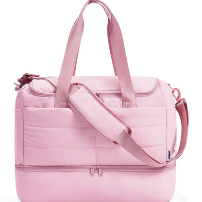 Personal Item Bag for Spirit Airlines,18x14x8 Inch Lightweight Puffer Weekender Duffle Bag for Women, with Shoe Compartment and TSA-Approved Toiletry Bag, Carry-On Travel